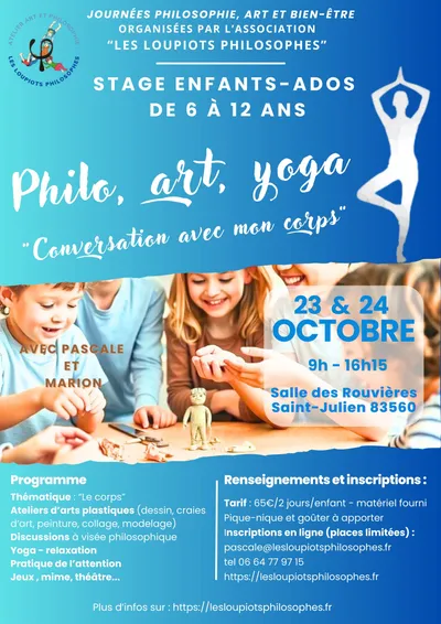 Affiche présentant le stage “Conversation avec mon corps”, octobre 2024
