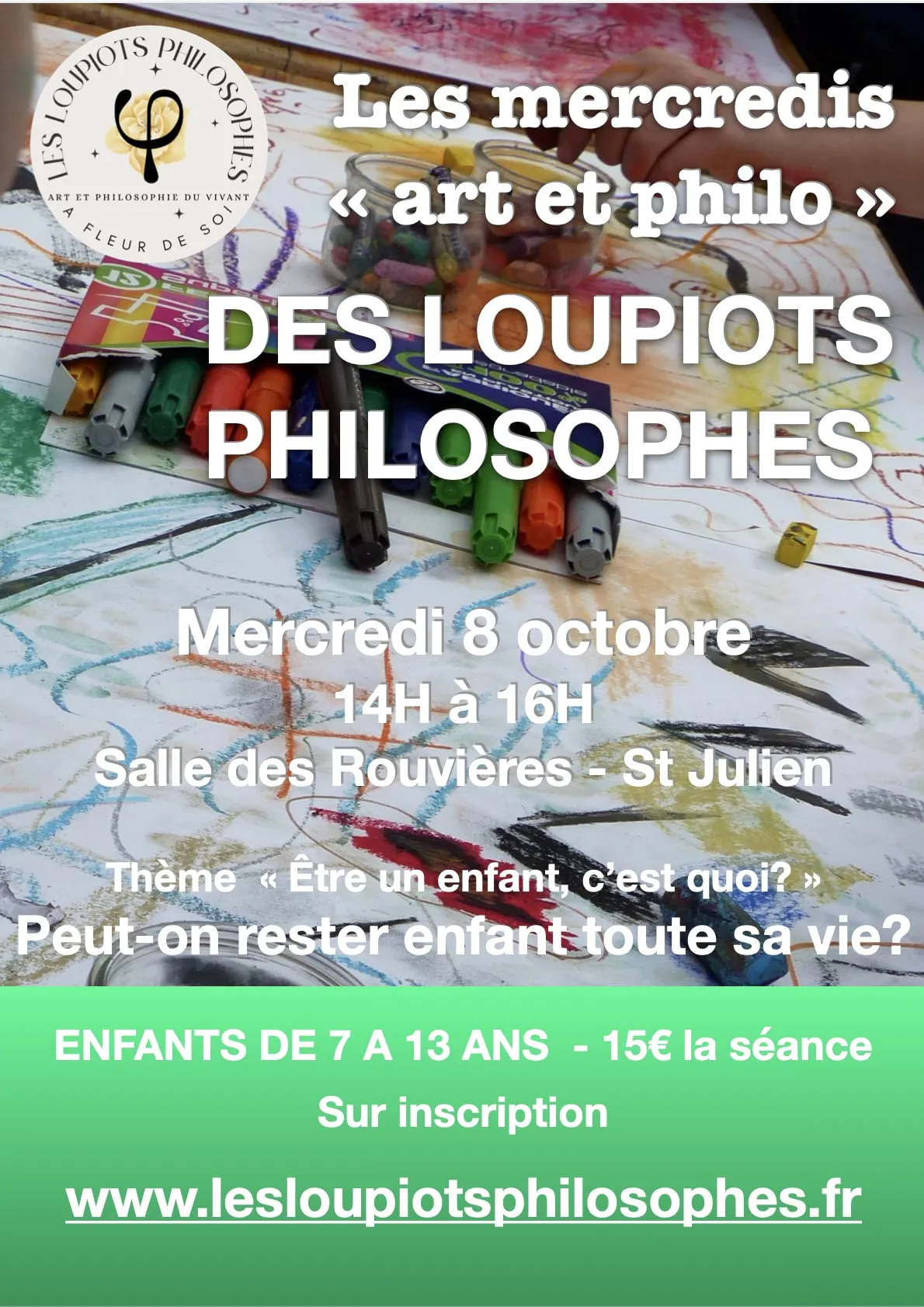 Affiche de l’atelier ”Être un enfant, c’est quoi ?”