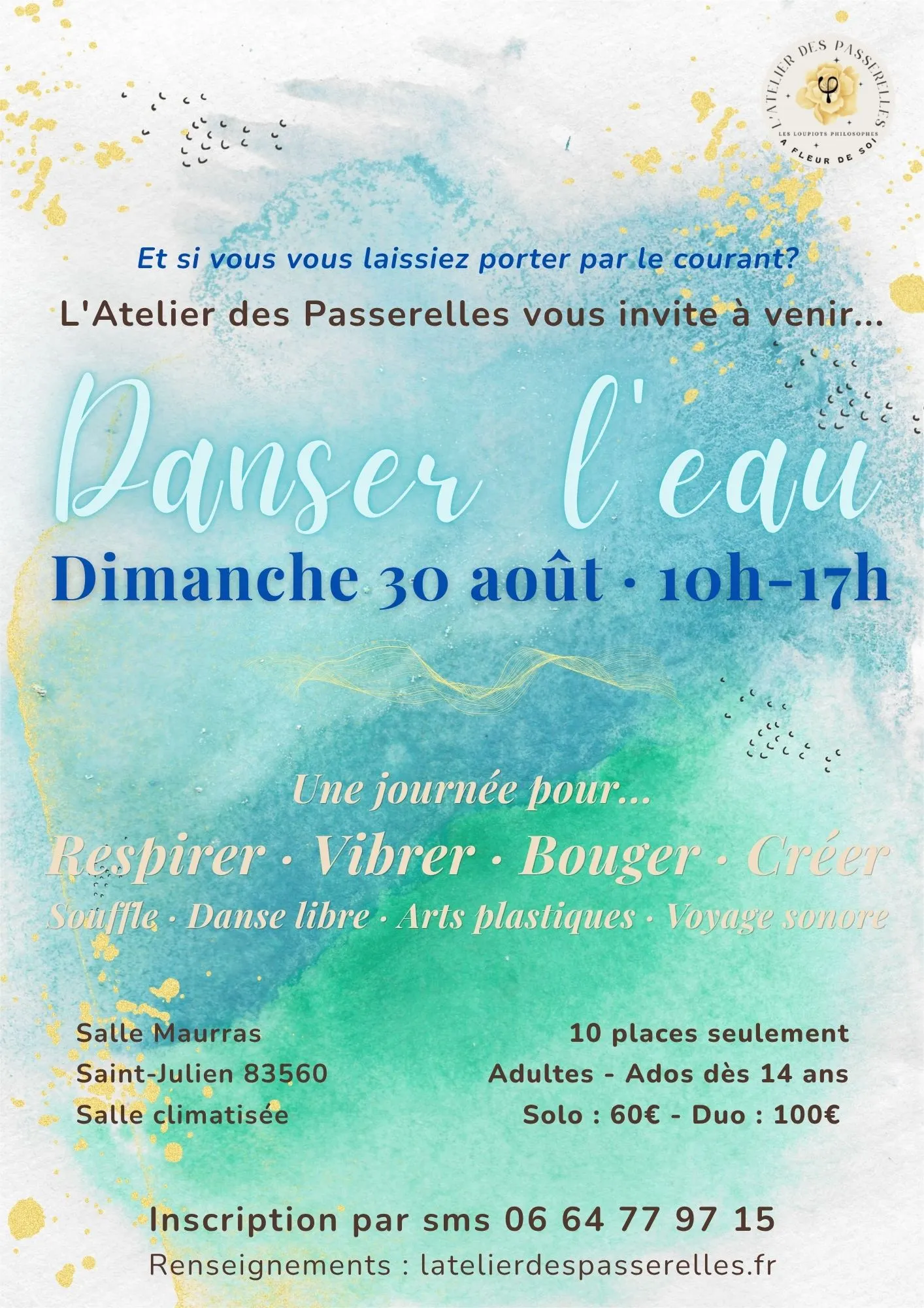Affiche « Danser l’eau » — dimanche 30 août
