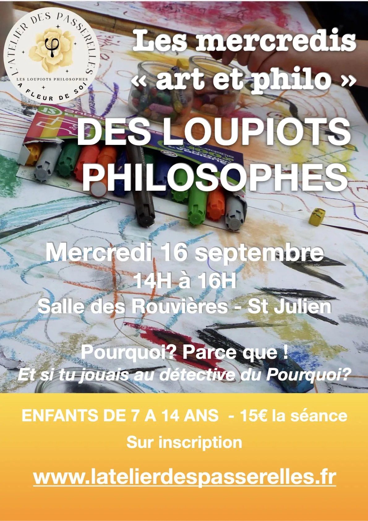 Affiche de l’atelier « Pourquoi ? Parce que ! »